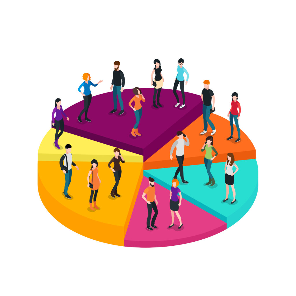 Lookalike audience targeting concept with user icons and connections
